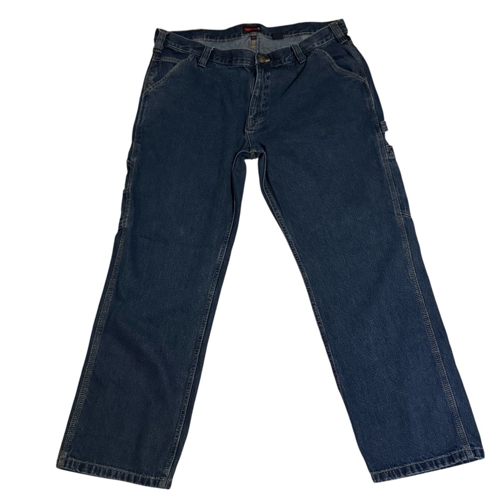WOLVERINE Men’s 40x34 Carpenter Work Jeans Dark Blue Cotton Denim Classic Fit